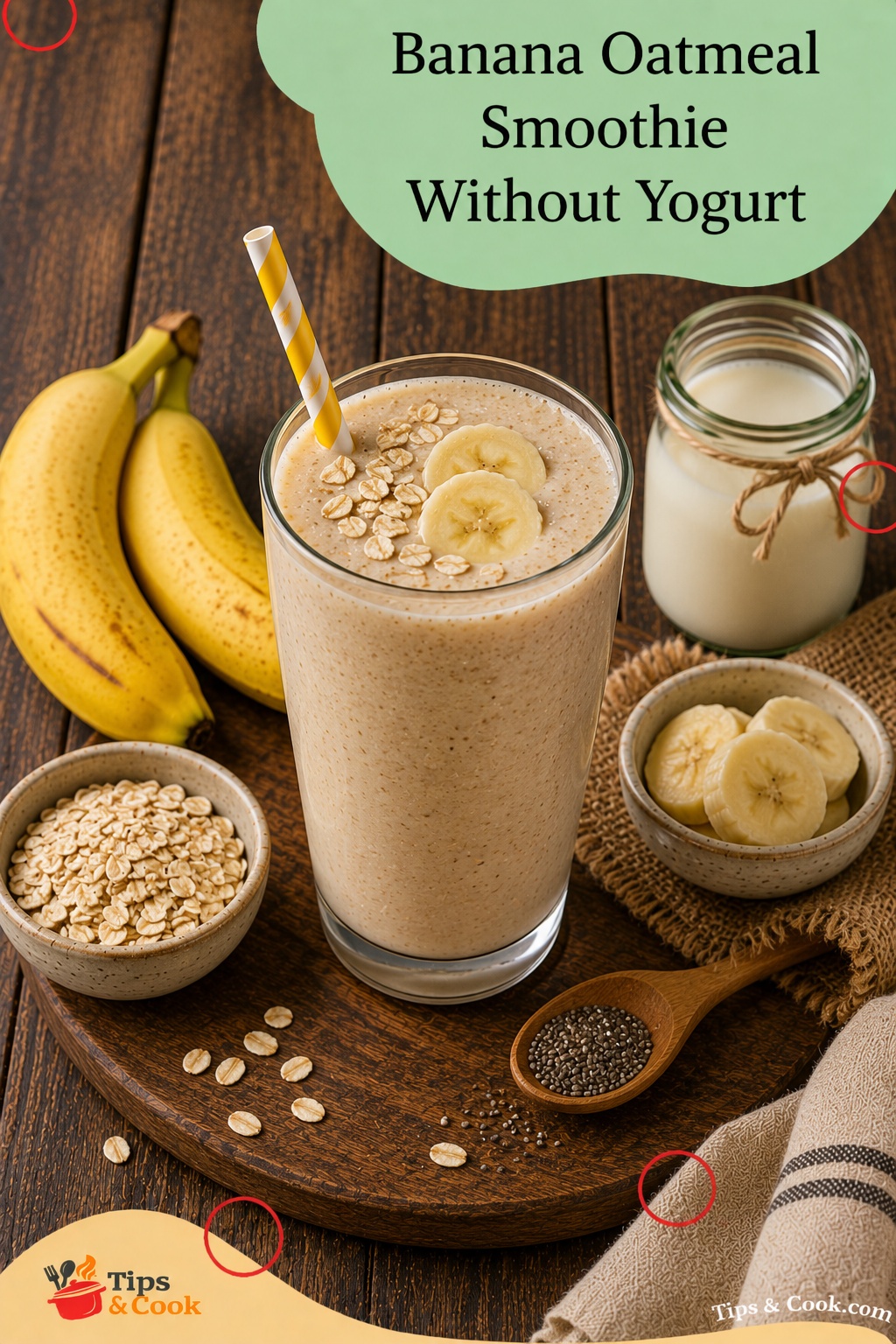 Banana Oatmeal Smoothie Without Yogurt