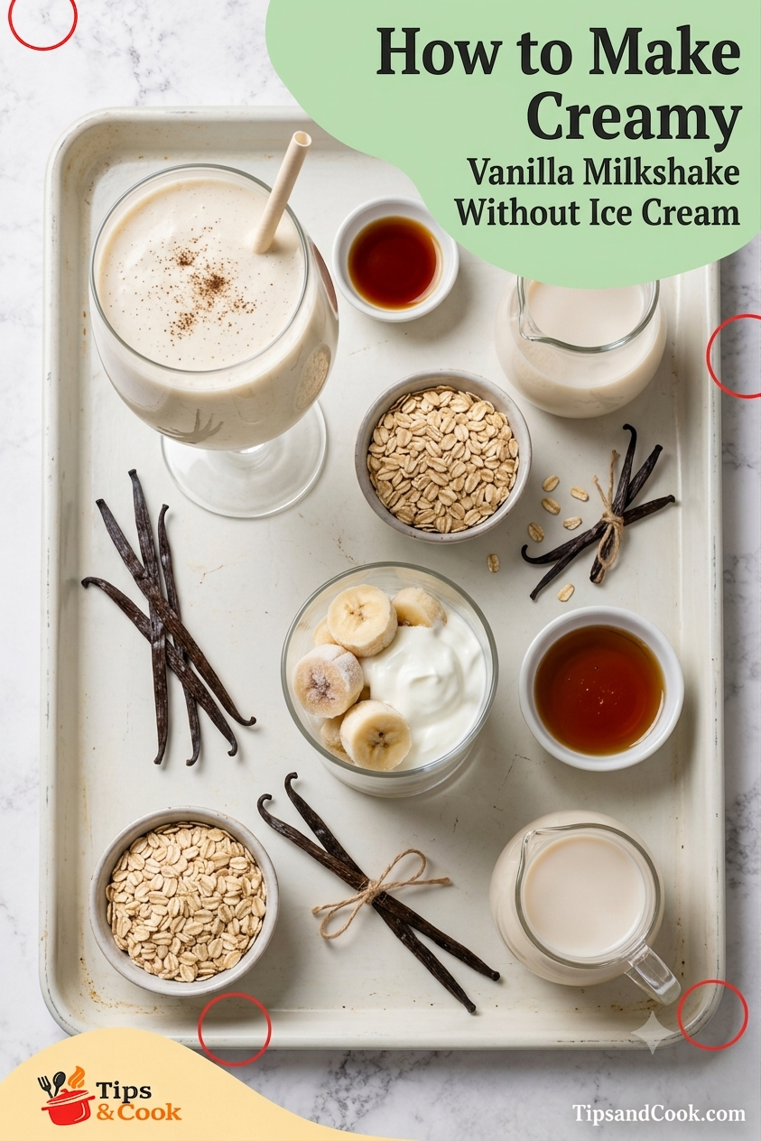 Creamy Vanilla Milkshake Without Ice Cream