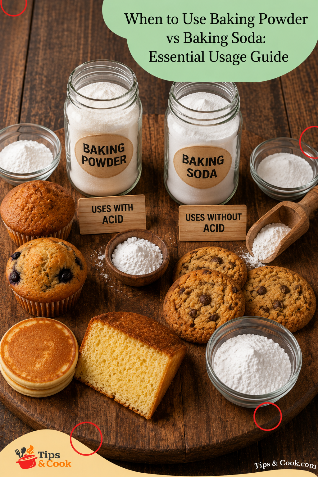 when to use baking powder vs baking soda