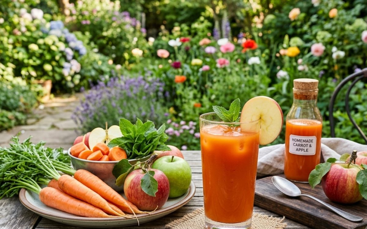 homemade carrot apple juice