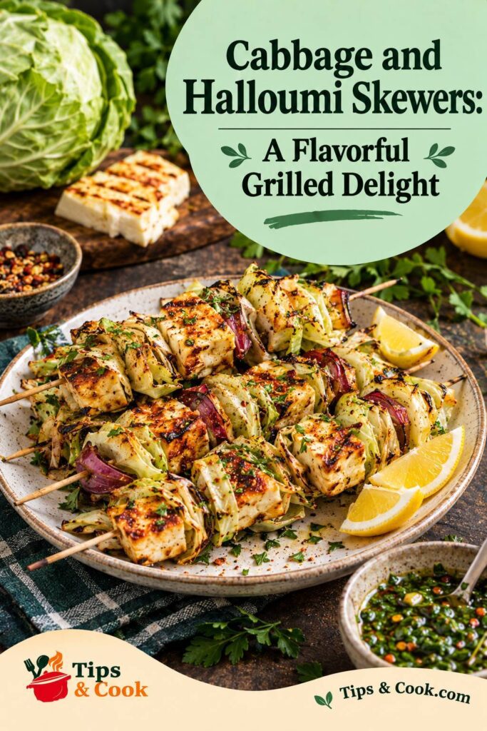 Cabbage and Halloumi Skewers