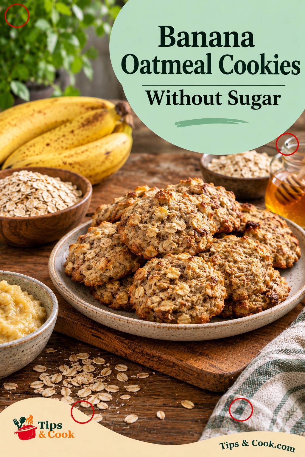 banana oatmeal cookies without sugar